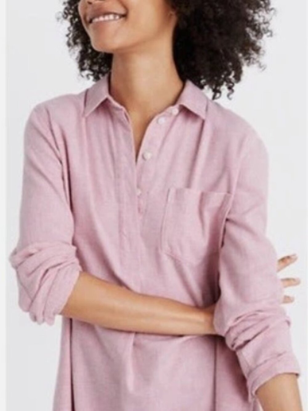 Madewell Flannel Classic Ex-Boyfriend Button-Back Shirt Size XS